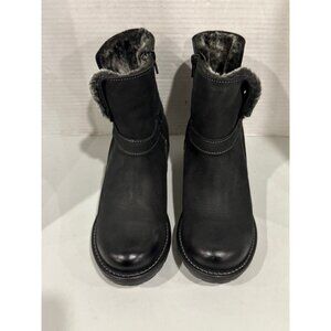 TAOS BRAND COMBO STACKED HEEL ANKLE BOOTS BOOTIES BLACK SZ. 38 US 7-7.5 NEW